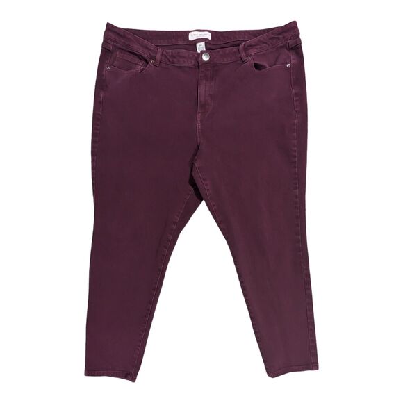 Lane Bryant Ultimate Stretch‎ Skinny Jeans Women Size 20P High-Rise Maroon - Picture 1 of 15